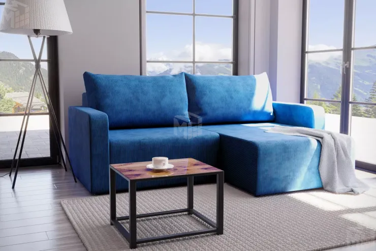 Угловой диван-кровать Брайтон Синий