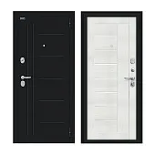 Входная металлическая дверь Проф Букле черное/Bianco Veralinga
