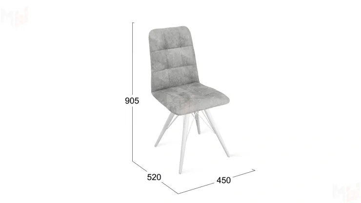 Стул Аспен К3 Белый матовый, Велюр Wellmart Silver