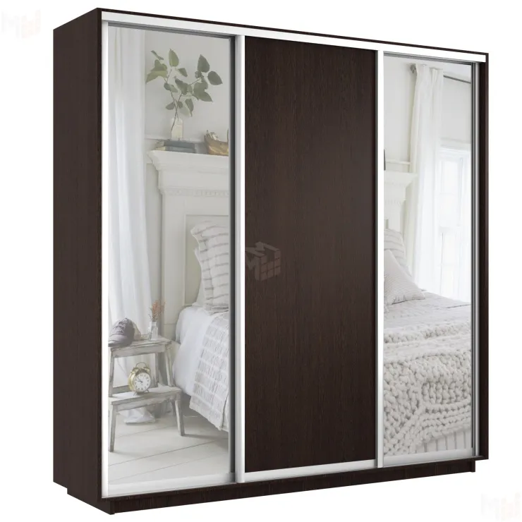 Шкаф-купе Экспресс трио (2 зеркала) 2100 Венге