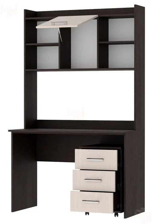 Компьютерный стол ПКС-9 с надстройкой и выкатной тумбой Венге-Белфорт Компьютерный стол ПКС-9 с надстройкой и выкатной тумбой Венге-Белфорт