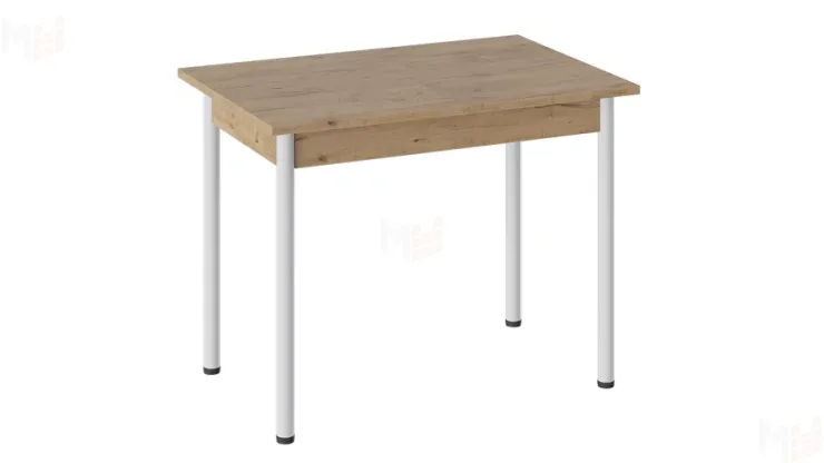 Стол Родос Тип 1 с опорой d40 Белый муар, Дуб Крафт золотой