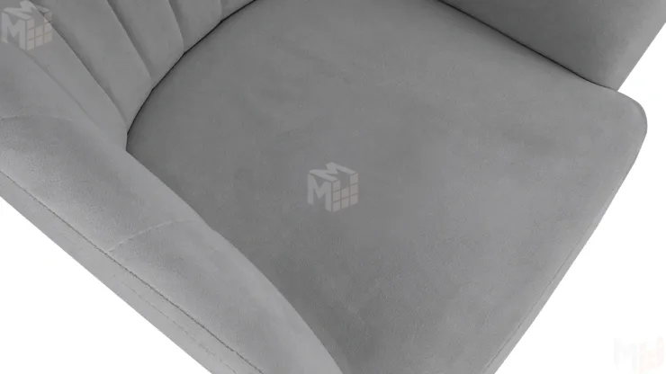 Стул Верона Т6 Черный муар, Велюр D012 светло-серый