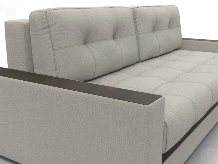 Диван прямой с декором Лига-096 НПБ ( Амур 02 Бежевый;Коричневый )