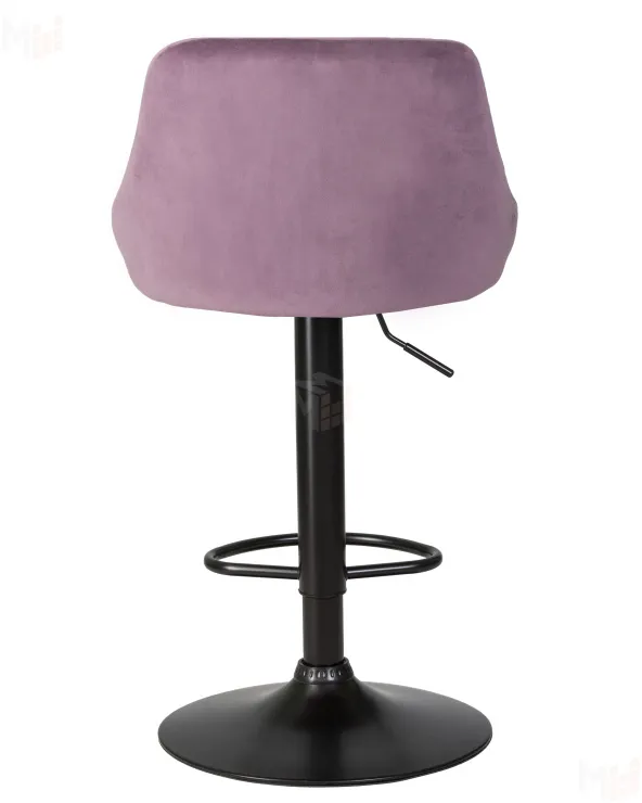 Стул барный DOBRIN LOGAN BLACK (пудрово-сиреневый велюр (MJ9-52))