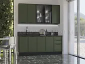 Кухня Николь 2,0/900 (холст темно-зеленый)