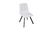 Стул Бруно (паук Т2) Черный муар матовый, Кожзам Белый
