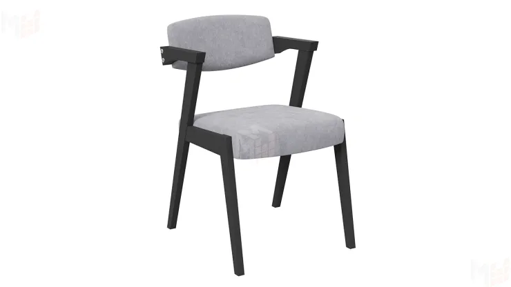 Стул Гонконг 2 - N-242 Черное дерево, тк. №210 Велюр Jercy silver Стул Гонконг 2 - N-242 Черное дерево, тк. №210 Велюр Jercy silver