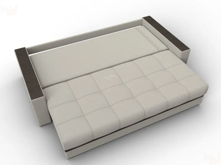 Диван прямой с декором Лига-096 НПБ ( Амур 02 Бежевый;Коричневый )