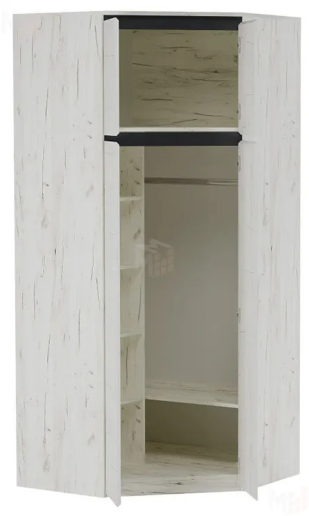 Шкаф ГРЕТТА угловой 4С Дуб  Крафт белый-Антрацит