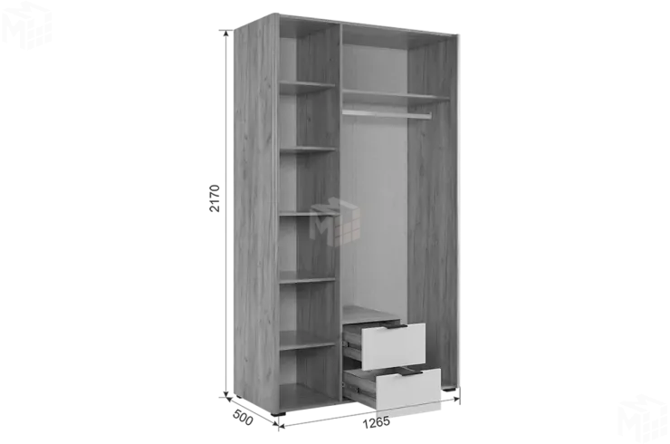 Шкаф трехдверный Адам  с зеркалом дуб крафт золотой/графит Шкаф трехдверный Адам  с зеркалом дуб крафт золотой/графит