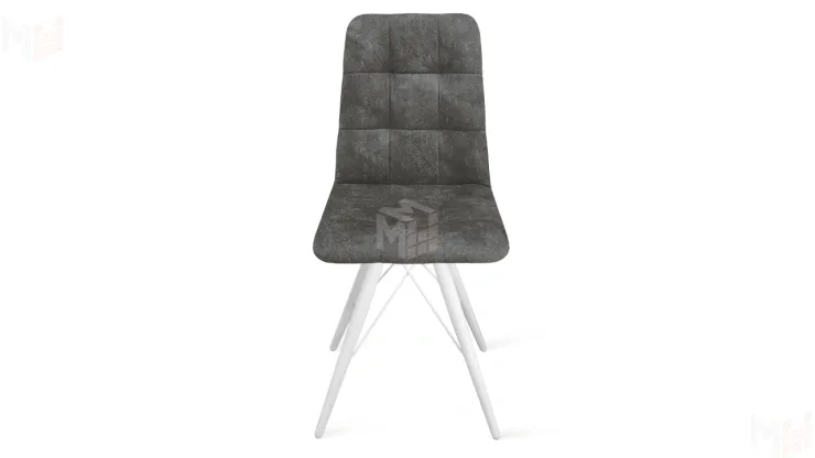 Стул Аспен К3 Белый матовый, Велюр Wellmart Graphite