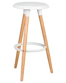 Табурет барный DOBRIN ROYCE (ножки светлый бук, цвет белый (W-02)) Табурет барный DOBRIN ROYCE (ножки светлый бук, цвет белый (W-02))