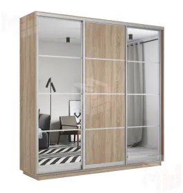 Шкаф-купе Лоял 3-х дверный (Зеркало, ДСП) 180 см.