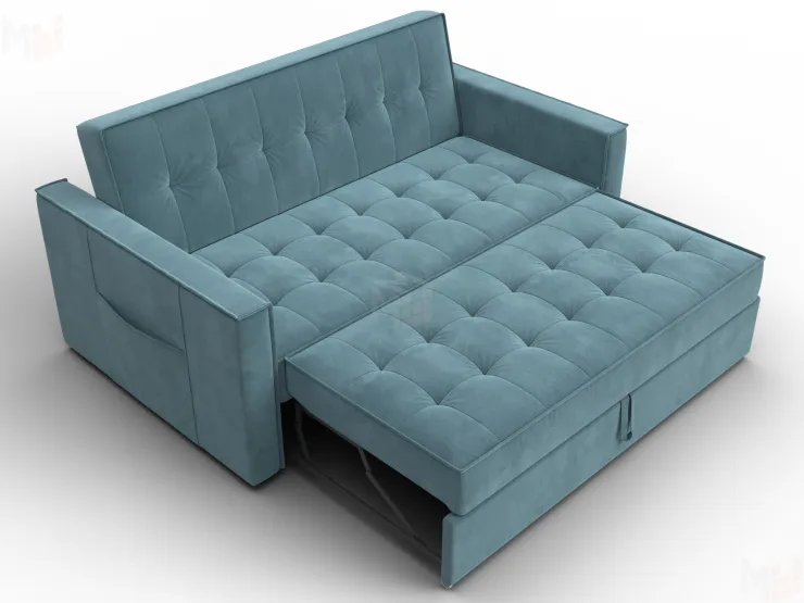 Диван прямой Лига-104 (140) ( SEVEN 113 бирюзовый )