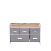 Комод Leset Ноа широкий, Каркас Белый, Светло-серый (Белый/Светло-серый)