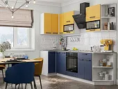 Кухня угловая Техно New 0,9*2,7 Горчица софт/Ультрамарин софт Кухня угловая Техно New 0,9*2,7 Горчица софт/Ультрамарин софт