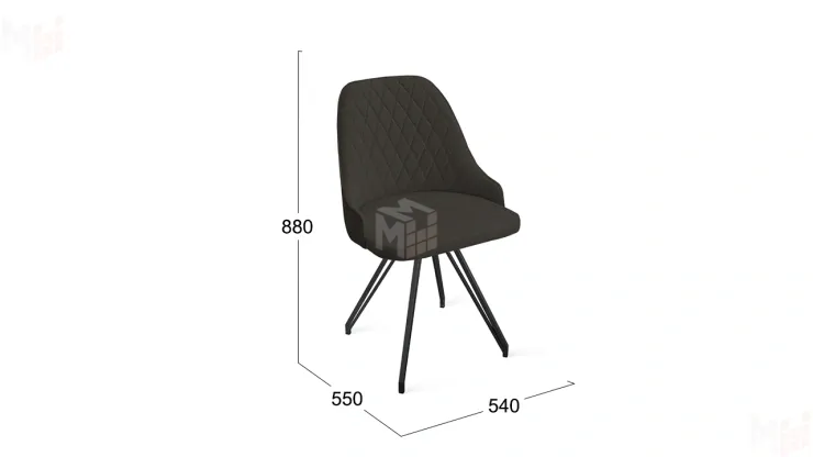 Стул Гранд К4 Черный муар Велюр Confetti Stone