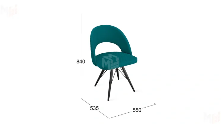 Стул Гэтсби К3 Черный муар, Велюр Confetti Izumrud