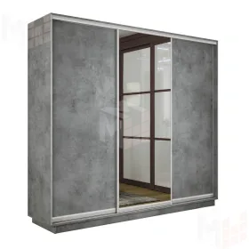 Шкаф-купе Экспресс трио 1 зеркало 2400 (Бетон)