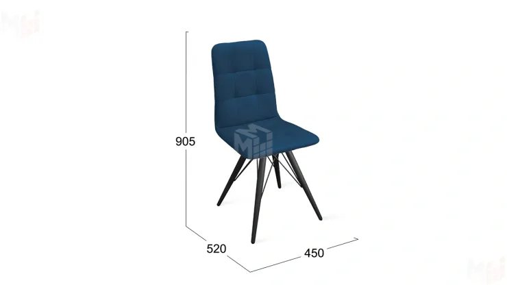 Стул Аспен К3 Черный муар, Велюр Confetti Blue Стул Аспен К3 Черный муар, Велюр Confetti Blue