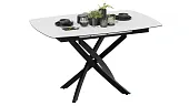 Стол обеденный раздвижной Манхеттен Т1 Черный муар, Стекло матовое белое