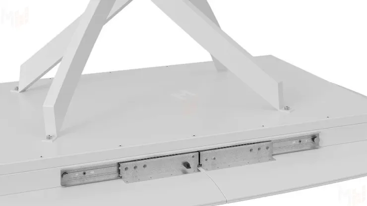 Стол обеденный раздвижной Манхеттен Т1 Белый муар, Стекло матовое белый мрамор