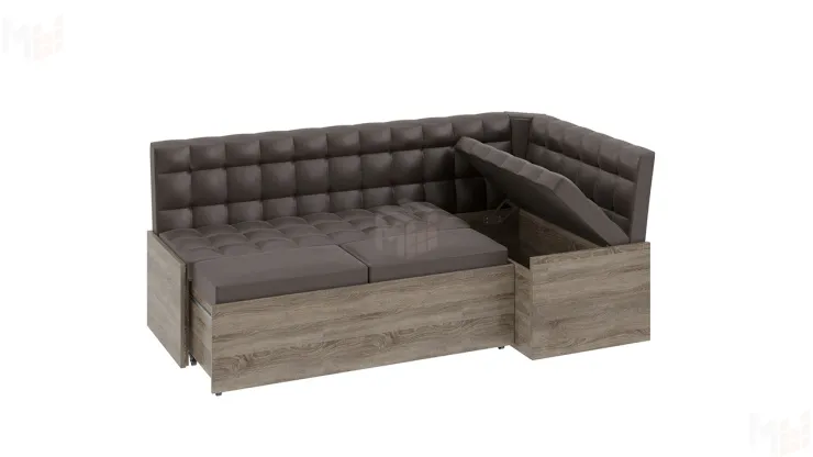 Кухонный диван Форест со спальным местом (кожзам коричневый)