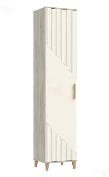 Пенал закрытый Ирис Кашемир/Дуб Крафт серый