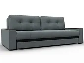 Диван прямой с декором Лига-096 НПБ ( Амур 07 серый/черный )