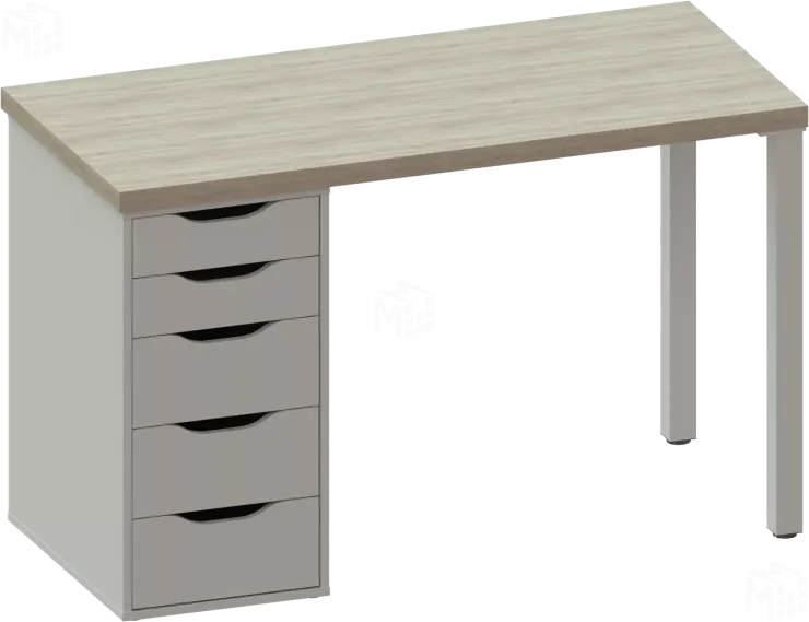 Стол письменный Ингар 1/5Т дуб беленый / белый Стол письменный Ингар 1/5Т дуб беленый / белый