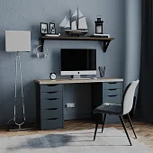 S01026 Ингар 5 комод 36x71x53, серо-бирюзовый S01026 Ингар 5 комод 36x71x53, серо-бирюзовый