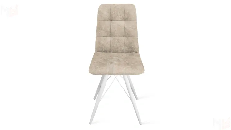 Стул Аспен К3 Белый матовый, Велюр Wellmart Dark Beige