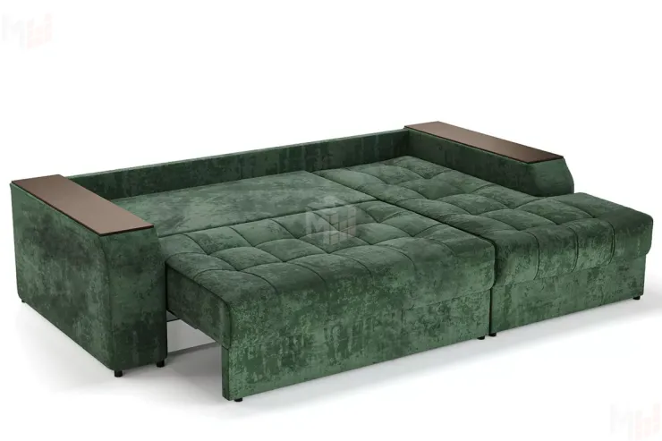 Угловой диван-кровать Лас-Вегас Зеленый правый 