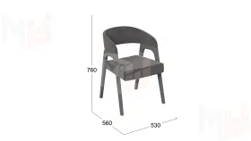 Кресло Техас 1 - W-101  Графит, тк. №209 Велюр Jercy stone