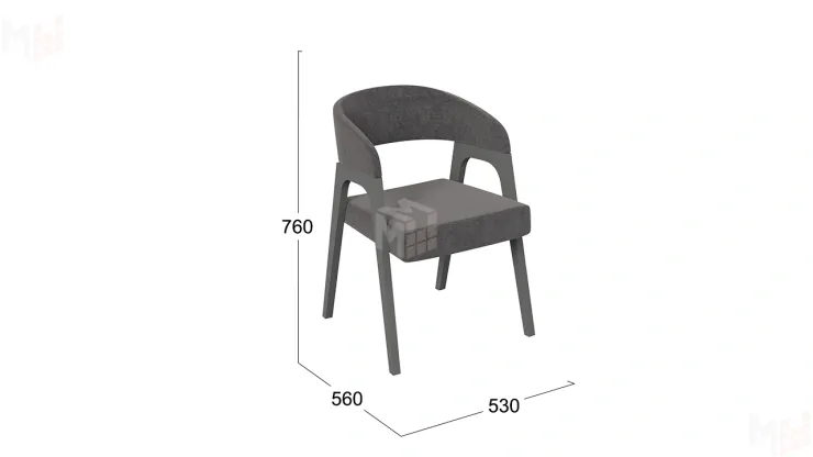 Кресло Техас 1 - W-101  Графит, тк. №209 Велюр Jercy stone