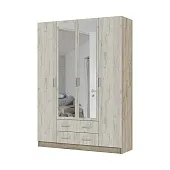 Шкаф 4х створчатый Гармония ШК-602М дуб крафт белый - дуб крафт серый Шкаф 4х створчатый Гармония ШК-602М дуб крафт белый - дуб крафт серый