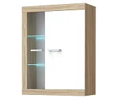 Витрина навесная ВНС-800 СОНАТА Дуб Сонома - Белый глянец Витрина навесная ВНС-800 СОНАТА Дуб Сонома - Белый глянец