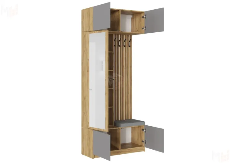 Прихожая Бостон со шкафом ШК-002 (серый шифер)