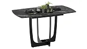 Стол обеденный Орфей Черный муар, Стекло глянцевое черный мрамор Стол обеденный Орфей Черный муар, Стекло глянцевое черный мрамор