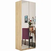 Шкаф  распашной  Локер 2-х дверный  с зеркалом 1 штанга, 2 полки 80 см.