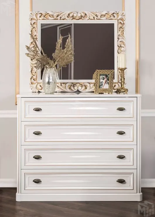 Комод Натали 4 ящ. широкий белый глянец Комод Натали 4 ящ. широкий белый глянец