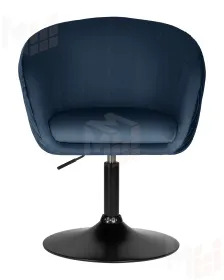 Кресло дизайнерское DOBRIN EDISON BLACK (синий велюр (1922-20))