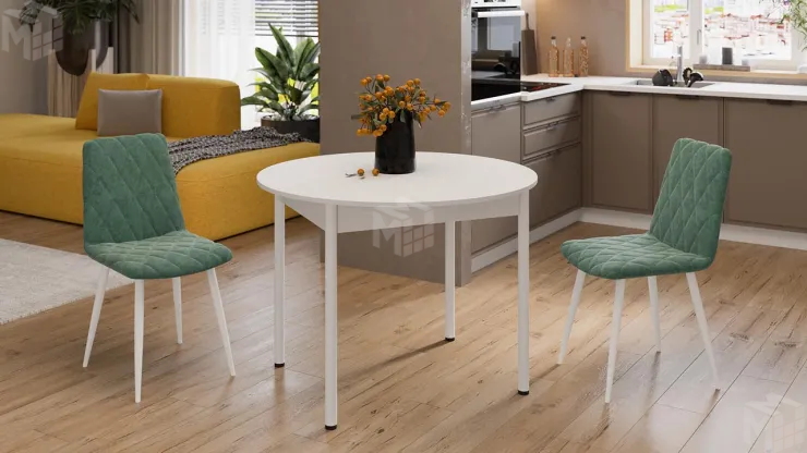 Стол обеденный раздвижной Терра Белый, Белый матовый