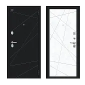 Входная металлическая дверь Граффити-5 Букле черное/Snow Art