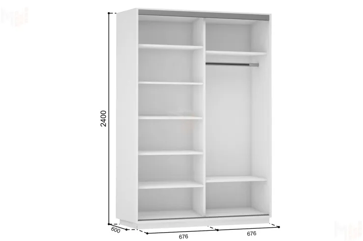 Шкаф-купе Медиум дуо 1400 (выс. 2400)