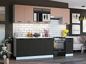 Кухня Техно New 2,6 комп. №3 Пудра софт/Графит софт