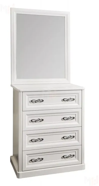 Зеркало для комода Мишель белый матовый (спальня)