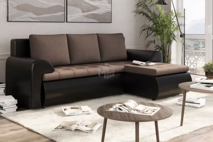 Угловой диван Цезарь (Правый) Коричневый Угловой диван Цезарь (Правый) Коричневый