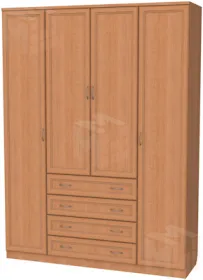 Шкаф для белья со штангой, полками и ящиками 110